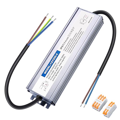Karyoosi LED Trafo 230V auf 12V Led Transformator 200W 16.6A, Wasserdichtes IP67 LED Netzteil Für LED-Beleuchtung im Innen- und Außenbereich Karyoosi LED Trafo 230V auf 12V Led Transformator 200W 16.6A, Wasserdichtes IP67 LED Netzteil Für LED-Beleuchtung im Innen- und Außenbereich von Karyoosi