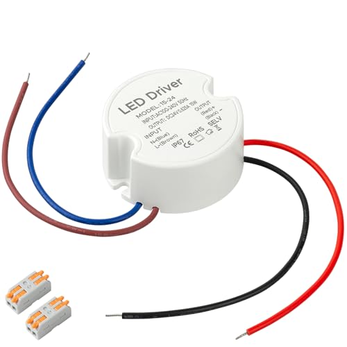 Karyoosi LED Trafo 24V, Trafo 230V auf 24V LED 15W 0.62A, Wasserdichtes IP67 Runder LED Transformator Für LED-Beleuchtung im Innen- und Außenbereich Karyoosi LED Trafo 24V, Trafo 230V auf 24V LED 15W 0.62A, Wasserdichtes IP67 Runder LED Transformator Für LED-Beleuchtung im Innen- und Außenbereich von Karyoosi