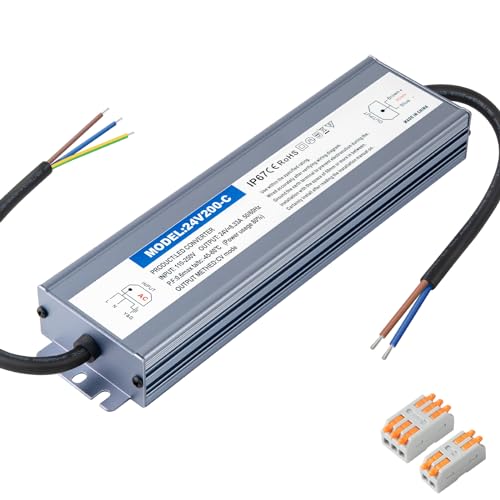 Karyoosi LED Trafo 24V 200W 8.33A, LED Netzteil 24V, LED Transformator 230V auf 24 Volt DC, Wasserdichtes IP67 LED Treiber Für LED-Beleuchtung im Innen- und Außenbereich von Karyoosi