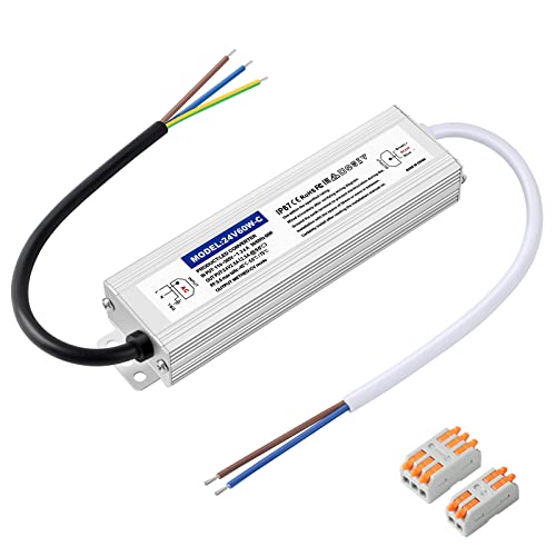 Karyoosi LED Trafo 24V 60W 2.5A, LED Netzteil 24V, LED Transformator 230V auf 24 Volt DC, Wasserdichtes IP67 LED Treiber Für LED-Beleuchtung im Innen- und Außenbereich Karyoosi LED Trafo 24V 60W 2.5A, LED Netzteil 24V, LED Transformator 230V auf 24 Volt DC, Wasserdichtes IP67 LED Treiber Für LED-Beleuchtung im Innen- und Außenbereich von Karyoosi