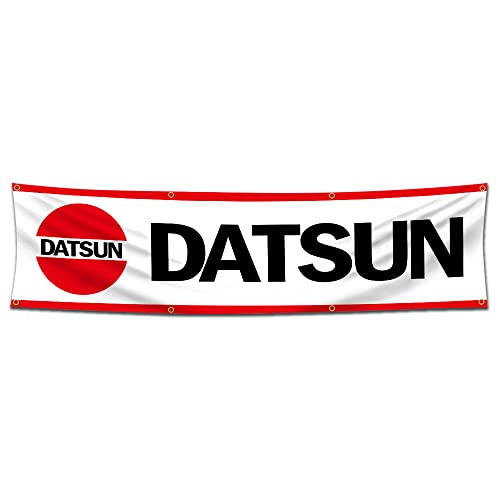 KasFlag Datsun Bannerflagge, 6 x 2,4 m (150D-Poly-HD-Druck), Garagen-Wanddekor-Schild von KasFlag