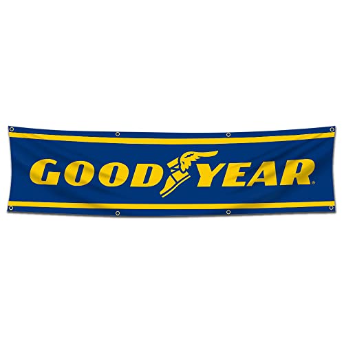 KasFlag Goodyear Tires Bannerflagge, 6 x 2,4 m (150D-Poly-HD-Druck), Garagen-Wanddekor-Schild von KasFlag