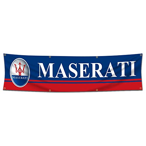 KasFlag Maserati Bannerflagge, 150D-Poly-HD-Druck, 6 x 2,4 m von KasFlag