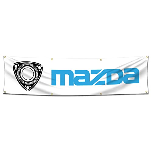 KasFlag Mazda-Banner-Flagge, 6 x 2,4 m (150D Poly HD-Druck), Garagen-Wanddekor-Schild von KasFlag