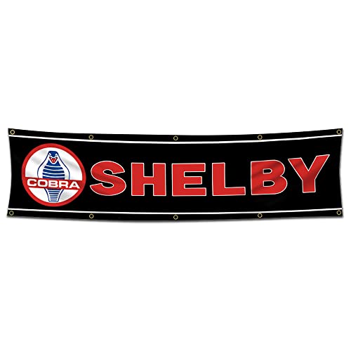 KasFlag Shelby Cobra Banner Flagge, 6 x 2,4 m (150D Poly HD Druck) Garage Wanddekor Schild von KasFlag