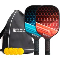 KASACA Pickleballschläger "Pickleball-Schläger 2er Set AMOR", (Set, 7 tlg., mit 2 Pickleball-Schlägern, 4 Bällen & Tragetasche) von Kasaca