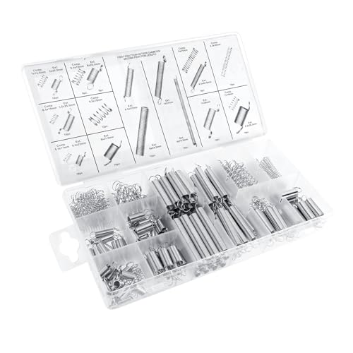 200 StüCk Zugfeder Feder Sortiment Set Kit Edelstahl Federn Metall Zugfedern Sortiment Spiralfedern 20 GrößEn In Praktischen Aufbewahrungsboxen FüR Werkzeuge Und GeräTe, Handwerkzeuge, Autos von Kasanni