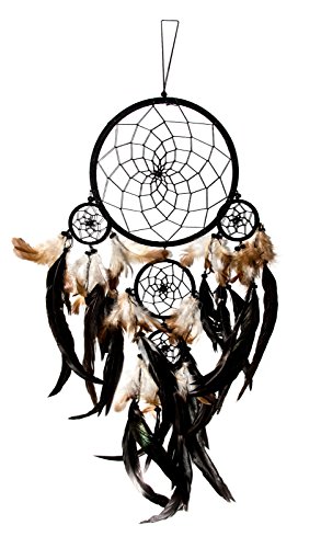 Kascha Traumfänger/Dreamcatcher - 70cm x 21cm Schwarz - 5 Ringe von Giaeyhm
