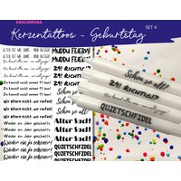 Kerzentattoo, Kerzensticker, Wasserschiebefolie, Dekoration, Geburtstag, Geschenk, A4 Kerzentattoo, Kerzensticker, Wasserschiebefolie, Dekoration, Geburtstag, Geschenk, A4 von Kaschmora