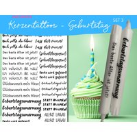 Kerzentattoo, Kerzensticker, Wasserschiebefolie, Dekoration, Geburtstag, Geschenk, A4 Kerzentattoo, Kerzensticker, Wasserschiebefolie, Dekoration, Geburtstag, Geschenk, A4 von Kaschmora