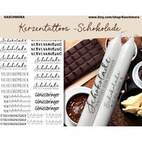 Kerzentattoo, Kerzensticker, Wasserschiebefolie, Schokolade, Nervennahrung, Geschenk, A4 Kerzentattoo, Kerzensticker, Wasserschiebefolie, Schokolade, Nervennahrung, Geschenk, A4 von Kaschmora