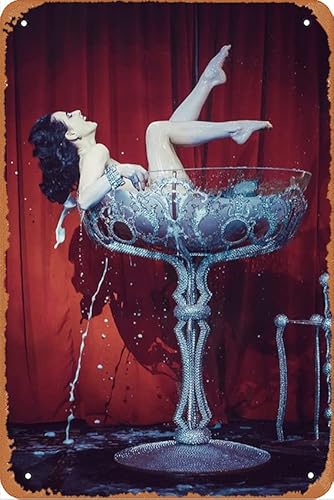 Dita Von Teese Beauty-Poster Striptease Sexy Charakter-Poster (2) Vintage-Metall-Blechschilder, für Zuhause, Badezimmer, Restaurant, Cafés, Bars, Club, Küche, Wanddekoration, Schild 20.3x30.5 cm von Kasdbopa