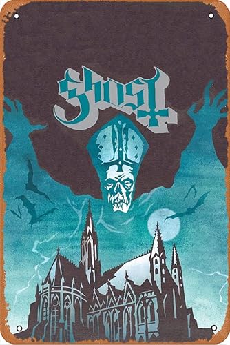 Ghost Bc Poster Band Poster Musik Retro Poster Metallschild Blechschilder Vintage Lustiges Geschenk, Retro Wanddekoration für Zuhause, Straße, Tor, Cafés, Geschenk 30.5x20.3 cm Zoll Metall S ign von Kasdbopa