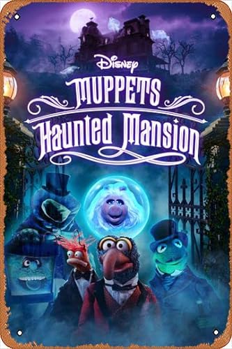 Muppets Haunted Mansion (2021) Poster Retro Metall Blechschild Film Film Blechschilder für Kino Bar Schlafzimmer Zimmer Home Wanddekoration Geschenk 20,3 x 30,5 cm von Kasdbopa