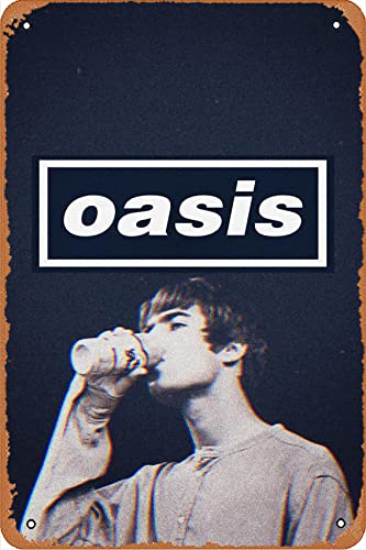Oasis Band Poster (34) Neuheit Metallschild Retro Wanddekoration für Zuhause, Tor, Garten, Bars, Restaurants, Cafés, Büros, Kneipen, Clubs, Schild, Geschenk, 30,5 x 20,3 cm von Kasdbopa