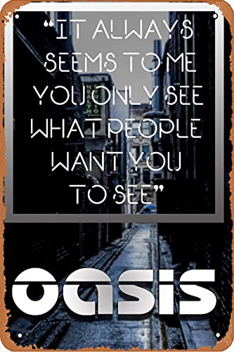 Oasis Band Poster (4) Neuheit Metallschild Retro Wanddekoration für Zuhause, Tor, Garten, Bars, Restaurants, Cafés, Büros, Kneipen, Clubs, Schild, Geschenk, 30,5 x 20,3 cm von Kasdbopa
