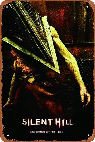 Silent Hill Film (2006) Poster Vintage Metall Blechschild Wanddekoration Home Door Garden Bar Restaurant Cafe Büro Shop Bar Club Schild Geschenk 20,3 x 30,5 cm Plakette Blechschild von Kasdbopa