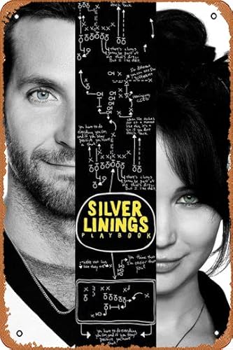 Silver Linings Playbook (2012) Poster Retro Metall Blechschild Film Film Blechschilder für Kino Bar Schlafzimmer Zimmer Home Wanddekoration Geschenk 20,3 x 30,5 cm von Kasdbopa