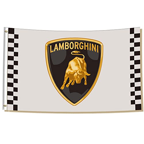 Kasflag Banner-Flagge, kompatibel mit Lamborghini-Flagge (91 x 150 cm, 150D Polyester, lichtecht), Auto-Dekoration für den Außenbereich, Männerhöhle von Kasflag