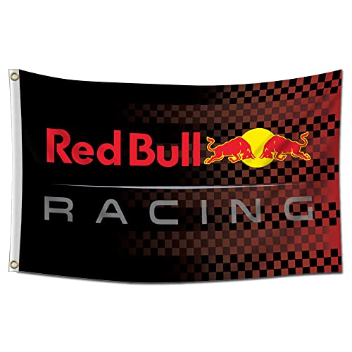 Kasflag Bull Red Racing Flagge Banner für Fans (90 x 152 cm, 150D Poly) Wanddekoration für Außenzimmer Männerhöhle_AB von Kasflag
