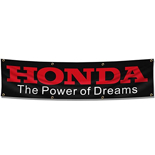 Kasflag Flagge, kompatibel mit Honda-Banner-Flagge – Power Of Dreams (6 x 2,4 m, strapazierfähiges, langlebiges 150D-Polyester) für Außenzimmer, Männerhöhle, Garage, Geschäft von Kasflag