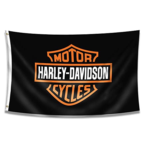Kasflag Harley-Banner Davidson-Flagge, 90 x 150 cm, lebendige Farbe, HD-Druck, 150D-Polyester-Banner, Garagendekoration für Männerhöhle von Kasflag