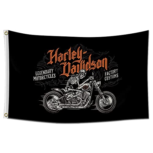 Kasflag Harley-Flagge Banner Davison Motorradliebhaber Fans (90 x 150 cm, 150D Poly) Wanddekoration für Outdoor-Zimmer, Männerhöhle von Kasflag