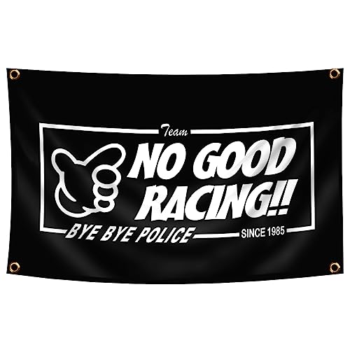 Kasflag Jdm No Good Racing Flagge Banner Vertikal Gelb (90 x 150 m, strapazierfähig, langlebiges 150D Polyester) Messingösen für Außenbereich, Männerhöhle von Kasflag