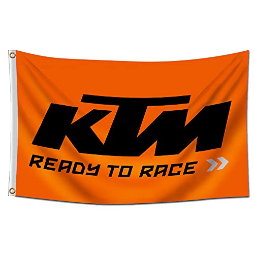 Kasflag KTMs Rennbanner Flagge, 90 x 150 cm, Vibrat-Farbe/HD-Druck, 150D-Polyester-Banner für Jungenzimmer, Uni, Schlafsaal, Samstagabend, Party, Männerhöhle von Kasflag