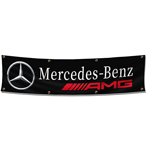 Kasflag Mercedes-Flagge Benz Amg Banner (6 x 2,4 m, strapazierfähiges, langlebiges 150D Polyester) für Außenbereich, Männerhöhle, Garage, Shop von Kasflag