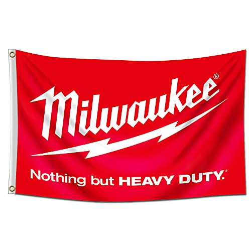 Kasflag Milwaukee Tools Flagge Banner-Nothing But Heavy Duty Power Tools Equipment Hardware 9,5 x 1,5 m Banner von Kasflag