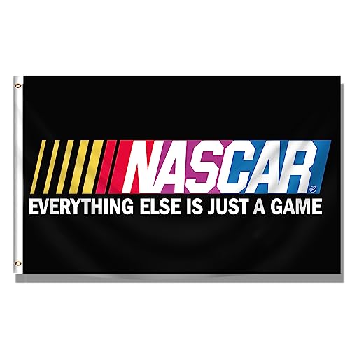 Kasflag NASCAR Rennflaggen-Banner in Schwarz (91 x 150 cm, strapazierfähiges, langlebiges 150D-Polyester) Messingösen für den Außenbereich, Männerhöhle von Kasflag