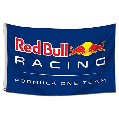 Kasflag Red Racing Bull Flagge Banner für Fans (90 x 152 cm, 150D Poly) Wanddekoration für Außenzimmer Männerhöhle von Kasflag
