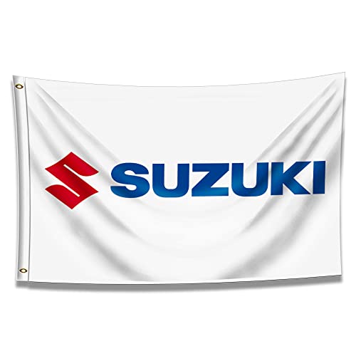 Kasflag Suzuki-Flagge, Banner, 90 x 150 cm, Vibrationsfarbe, HD-Druck, 150D-Polyester-Banner für Jungenzimmer/Uni/Wohnheim/Samstagnacht-Party/Männerhöhle von Kasflag