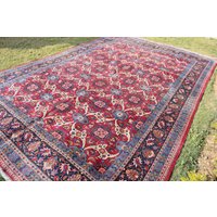 Sammler Großer Teppich Antiker Matasham Pflanzenfärbeteppich 120 Jahre Alter Ausgefallener Zustand Wollflorteppich. Größe 2, 4 X 3, 8 M von KashanCarpets