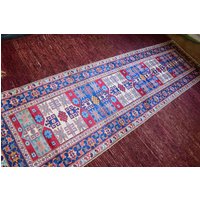 Teppich Läufer Vintage Kabkaz Teppichläufer Desiner Beige Afghan Größe 7x2, 5M von KashanCarpets