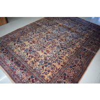 Vintage Bilderteppich.vogelteppich.jagdteppich.wollteppich.größe 20x25 cm von KashanCarpets