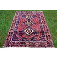 Vintage Designer Teppich Wohnzimmer Schlafzimmer Superfeiner Wollteppich Multi Farben Rot Größe 160x160 cm von KashanCarpets