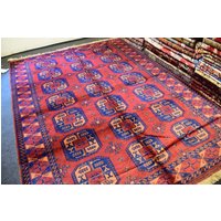 Vintage Filpah Teppich Elefant-Fuß-Druck-Teppich Natürliche Weiche Wollteppich Wohnkultur Rot Blau Wohnzimmer Schlafzimmer Roter Teppich. Grösse2, 5M von KashanCarpets