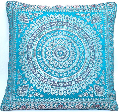 Dekokissen, Sofakissen, Kissenbezug, Royal Grün Kissenhülle aus Indische Banarasi Seide - 40cm x 40cm. Dekokissen, Sofakissen, Kissenbezug, Royal Grün Kissenhülle aus Indische Banarasi Seide - 40cm x 40cm. von Kashmir Handicrafts