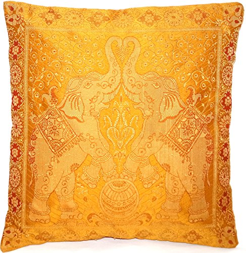 Indische Banarasi Seide Deko Kissenbezüge 40 cm x 40 cm, Extravaganten Elefant Design für Sofa & Bett Dekokissen, Kissenhülle aus Indien. Angebot gültig solange der Vorrat reicht Indische Banarasi Seide Deko Kissenbezüge 40 cm x 40 cm, Extravaganten Elefant Design für Sofa & Bett Dekokissen, Kissenhülle aus Indien. Angebot gültig solange der Vorrat reicht von Kashmir Handicrafts