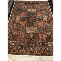 Größe 123x188cm. Handgemachter Kaschmir Seidenteppich von Kashmirgalore