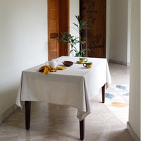 Tischdecke Rechteck Reine Baumwolle Viereck Maßunifarben Unifarben Große Beige Reine Handgenäht von KashmiribyADAN