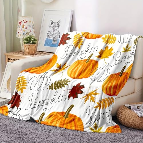 Halloween Kürbis Decke Flauschig - Süße Rosa Kuscheldecke Herbst Aesthetic Orange Pink Pumpkin Geist Boo Blanket (#04, 130 * 150CM) von Kashyke