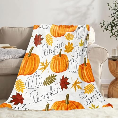 Halloween Kürbis Decke Flauschig - Süße Rosa Kuscheldecke Herbst Aesthetic Orange Pink Pumpkin Geist Boo Blanket (#04, 150 * 200CM) von Kashyke