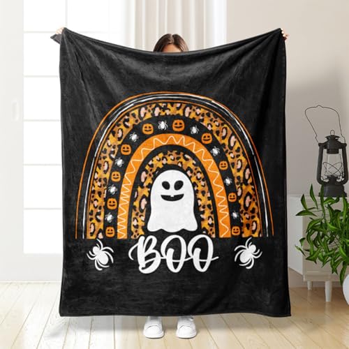 Halloween Decke, Kürbis Decke Flauschig Halloween Blanket Süße Rosa Kuscheldecke Herbst Decke Halloween Aesthetic Decke Orange Pink Halloween Kuscheldecke Pumpkin Geist Boo Decke (#13, 70 * 100CM) von Kashyke