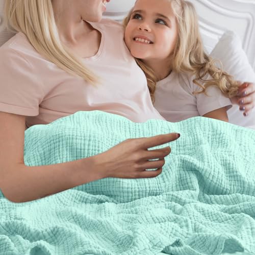 Kashyke Montivo Musselin Decke,Sommer Musselindecke,100% Musselin Sommerdecke Badetuch Leicht Sanfte,Muslin Blanket Erwachsene as Cuddly Blanket,Bed,Couch Throw,Leicht wie 430g (gelb, 150 x 200cm) von Kashyke