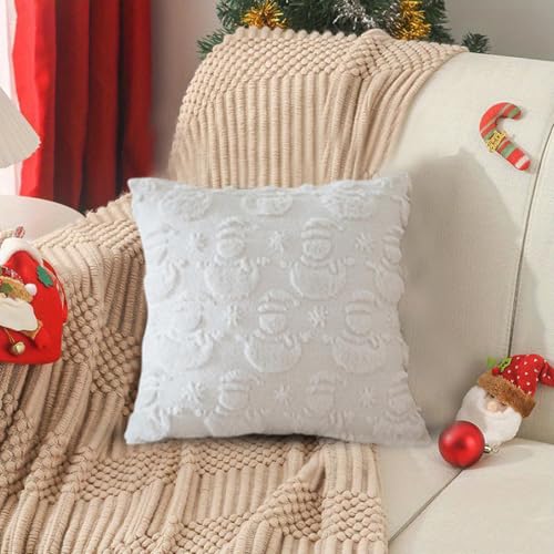 Kissenbezüge Weihnachten 40x40 - Weihnachtskissenbezug, Kissenhülle, Weihnachts Kissenbezüge (D-weiß) von Kashyke