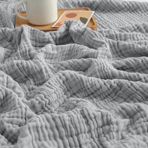 Montivo Musselin Decke,Sommer Musselindecke,100% Musselin Sommerdecke Badetuch Leicht Sanfte,Muslin Blanket Erwachsene as Cuddly Blanket,Bed,Couch Throw,Leicht wie 430g (Burgunderrot, 150 x 200cm) von Kashyke