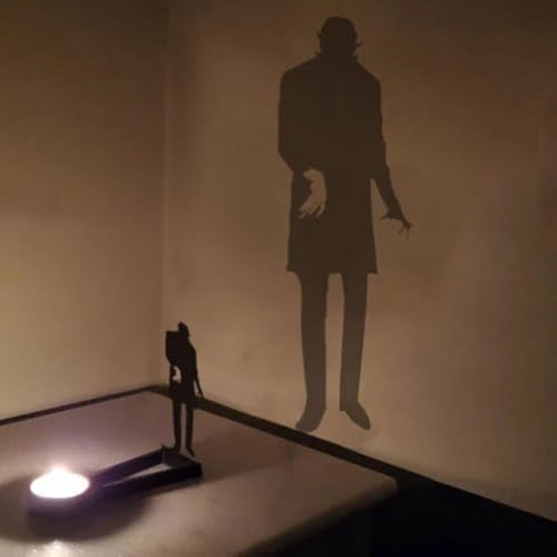 Nosferatu Kerzenhalter,Halloween-Horror-Kerzenhalter,Nosferatu Kerzenschatten,Nosferatu Halloween-Teelichthalter,Halloween Deko Innen Gruselig,Halloween Dekoration Gruselige Geister-Teelichter (E) von Kashyke